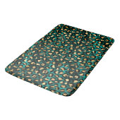 Ontwerp 3 van de blauwgroen en Gold Leopard-reeks Badmat (Gekanteld)