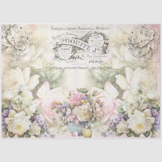 Ontwerp 3 van de grafische Collage van Shabby Chic Tissuepapier (Voorkant)