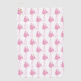 Ontwerp 3 van de Reeks van de Flamingo van de Tend Golfhanddoek