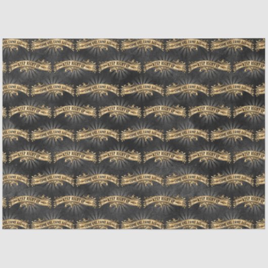 Ontwerp 3 van de zwarte en Gold Circus-reeks Tissuepapier (Voorkant)