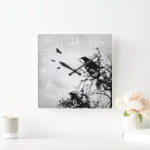 Ontwerp 43 Crow Bird Vierkante Klok (Huis)