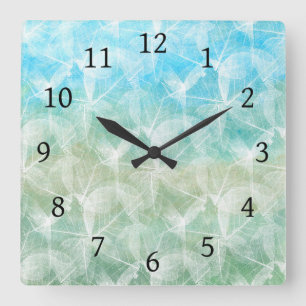 Ontwerp 45 blauw groen vierkante klok