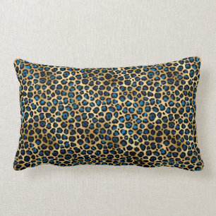 Ontwerp 4 van de blauw- en Gold-leopard-reeks Kussen