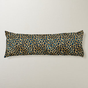 Ontwerp 4 van de blauw- en Gold-leopard-reeks Lichaamskussen