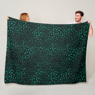 Ontwerp 4 van de blauwgroen en Gold Leopard-reeks Fleece Deken