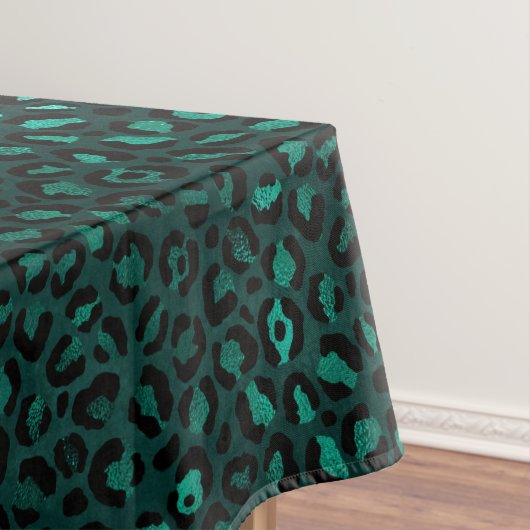 Ontwerp 4 van de blauwgroen en Gold Leopard-reeks Tafelkleed (Voorbeeld)