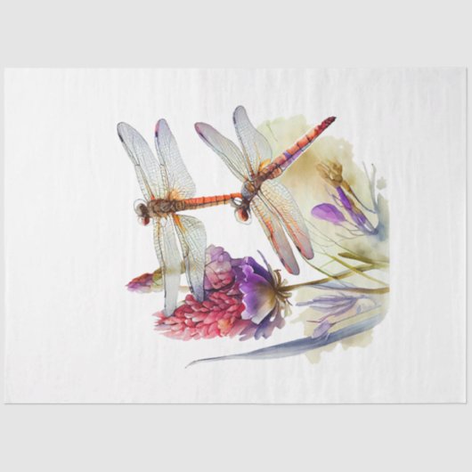 Ontwerp 4 van de Reeks van de Waterverf Dragonfly Tissuepapier (Voorkant)