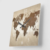 Ontwerp 64-wereldkaart vierkante klok (Hoek)