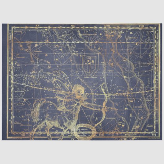 Ontwerp 6 van de Gold Star Map-reeks Tissuepapier (Voorkant)