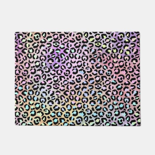Ontwerp 6 van de Iridescent Leopard-reeks Deurmat (Voorkant)