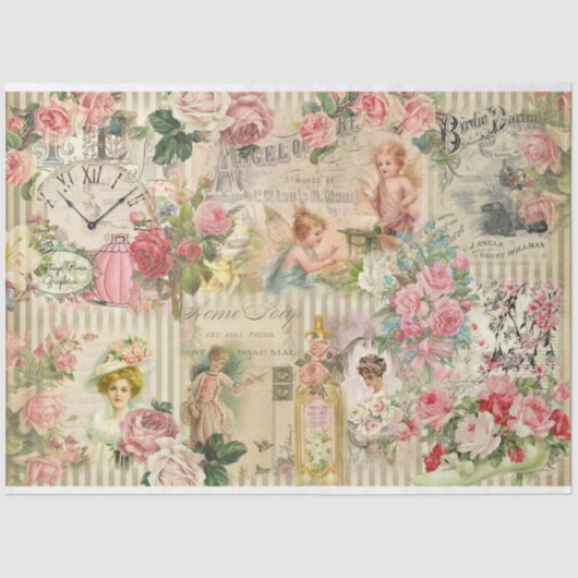 Ontwerp 6 van de Victoriaans Shabby Chic-reeks Tissuepapier (Voorkant)