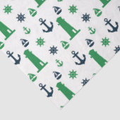 Ontwerp 7 van de groene en Navy Nautical Series Tissuepapier (Detail)