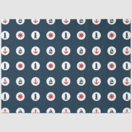 Ontwerp 7 van de rode en Navy Nautical Series Tissuepapier