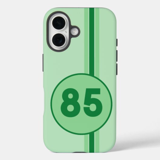 Ontwerp 85 in groen op mintgroen met strepen Case-Mate iPhone case (Achterkant)
