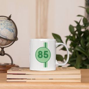 Ontwerp 85 in groen op mintgroen met strepen koffiemok