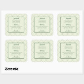 Ontwerp bewerkbaar kaartretiket (achterzijde) in R Vierkante Sticker (Vel)