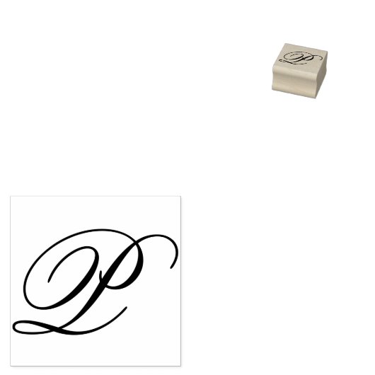 Ontwerp bewerken om Fancy P-monogram te wijzigen Rubberstempel (Gestempeld)