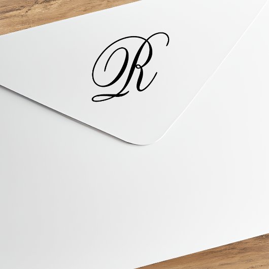 Ontwerp bewerken om het Fancy R-monogram te wijzig Rubberstempel