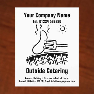 Ontwerp buiten de Cartoon van de Catering Flyer