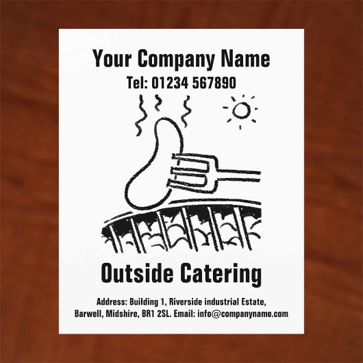 Ontwerp buiten de Cartoon van de Catering Flyer