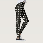 Ontwerp classy Black and White Polka Dot Pattern Leggings (Rechts)