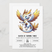 Ontwerp Eenvoudige Dragon Verjaardag Kaart (Voorkant / Achterkant)