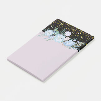 Ontwerp eigen blauwe bloemige bedrijfs- of eveneme post-it® notes