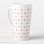 Ontwerp elegant zwart-roze patroonpatroon latte mok (Linkerhoek)