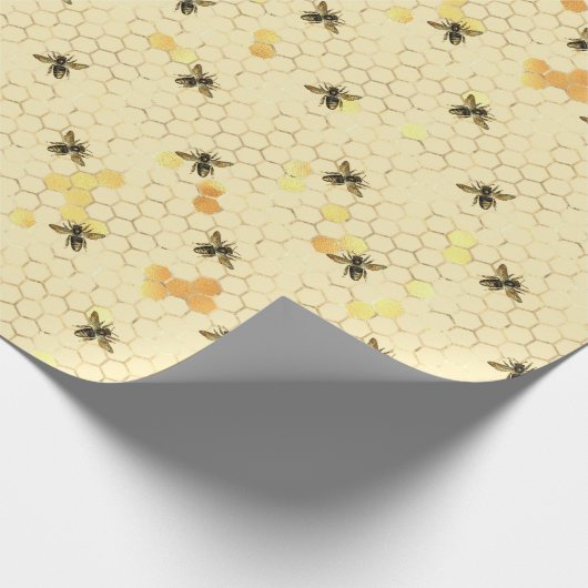 Ontwerp elf zonnebloem- en bijenreeksen cadeaupapier (Hoek)