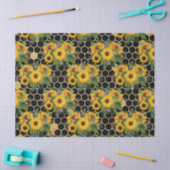 Ontwerp elf zonnebloem- en bijenreeksen tissuepapier (Craft)