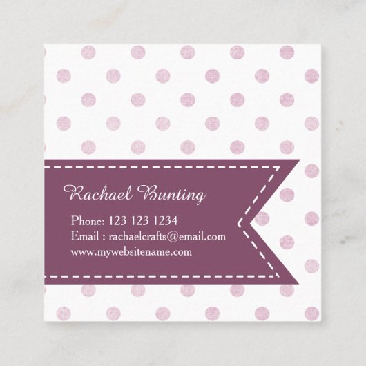 Ontwerp en handgemaakte ambachtelijke mode vierkante visitekaartje (Achterkant)