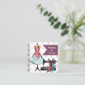 Ontwerp en handgemaakte ambachtelijke mode vierkante visitekaartje (Staand voorkant)