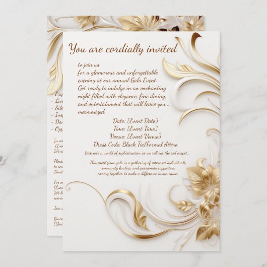 Ontwerp galabijeenkomst uitnodiging (Voorkant / Achterkant)