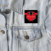 ontwerp harten,<Your Text> Vierkante Button 5,1 Cm (In situ)
