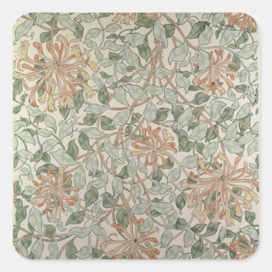 Ontwerp 'Honeysuckle II' Vierkante Sticker (Voorkant)