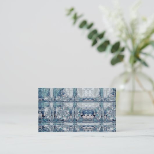 Ontwerp Ice Cube Blue Winter Print Pattern Visitekaartje (Staand voorkant)