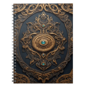  ontwerp in oud goud en blauw notitieboek