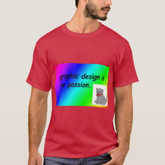ontwerp is mijn passie regenboog comic sans cadeau t-shirt