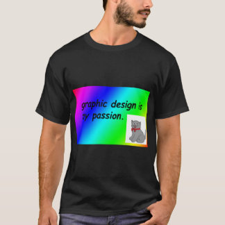 ontwerp is mijn passie regenboog comic sans cadeau t-shirt