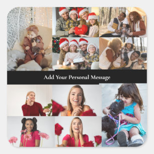 Ontwerp je eigen 10 foto collage Poster Vierkante Sticker