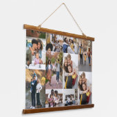 Ontwerp je eigen 10 fotocollage hangend wandkleed (Gebogen)