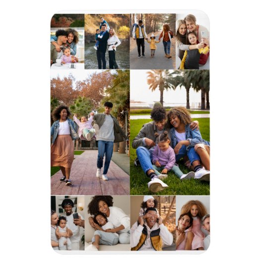 Ontwerp je eigen 10 fotocollage magneet (Verticaal)