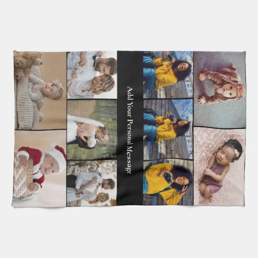 Ontwerp je eigen 10 fotocollage theedoek (Horizontaal)