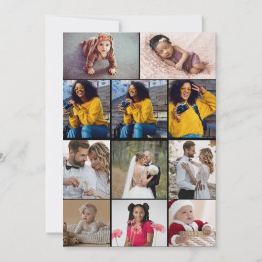 Ontwerp je eigen 11 fotocollage aankondiging (Voorkant)