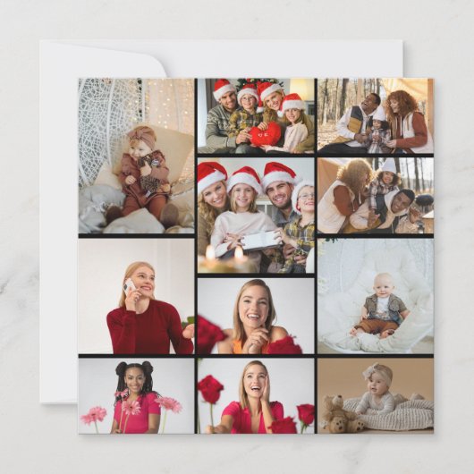 Ontwerp je eigen 11 fotocollage feestdagenkaart (Voorkant)