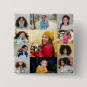 Ontwerp je eigen 11 fotocollage vierkante button 5,1 cm (Voorkant)