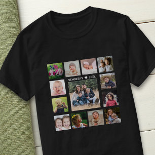 Ontwerp Je Eigen 13 Foto Collage Tekst Familienaam T-shirt