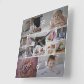 Ontwerp je eigen 13 fotocollage vierkante klok (Hoek)
