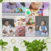 Ontwerp je eigen 14 fotocollage theedoek (Gevouwen)