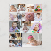 Ontwerp je eigen 16 foto collage  briefkaart (Voorkant)